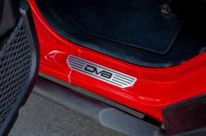 Jeep Wrangler Sill Plates - Front - DV8 Offroad - DV8 Logo - Black - `18-`27